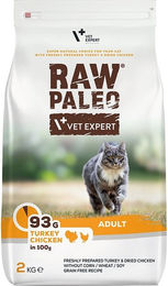 Produktbild von VETEXPERT Raw Paleo Trockenfutter für ausgewachsene Katzen Pute und Huhn getreidefrei 2 kg - 2 kg