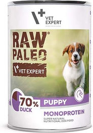 Produktbild von VETEXPERT Raw Paleo Welpenfutter Ente getreidefrei und monoprotein 400g - 400 g