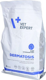 Produktbild von VetExpert VD Cat Dermatosis Trockenfutter Ente & Reis für erwachsene Katzen zur Unterstützung von Haut & Fell 6 kg