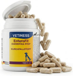 Vetiness EnteroFit Durchfallstopp Kapseln für Hunde und Katzen zur Unterstützung der Magen-Darm-Verdauung 290 mg – Bild 1 von 4