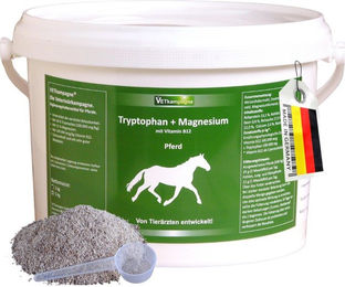 Produktbild von Vetkampagne Tryptophan Magnesium und Vitamin B12 hochkonzentriertes Ergänzungsfutter Pulver zur Beruhigung 1000g