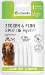Vetlando Citrolyptus Zecken- und Floh Spot-On Pipetten für kleine bis mittlere Hunde ab 4 Monaten 8,0 ml – Bild 1 von 1