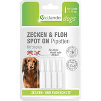 Produktbild von Vetlando Citrolyptus Zecken- und Floh Spot-On Pipetten für kleine bis mittlere Hunde ab 4 Monaten 8,0 ml