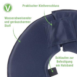 Vetlando Leckschutzkragen aus Stoff für Hunde und Katzen XL Blau wasserabweisend – Bild 1 von 10