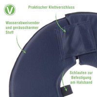 Produktbild von Vetlando Leckschutzkragen aus Stoff für Hunde und Katzen XL Blau wasserabweisend