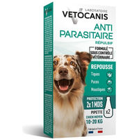 Produktbild von Vetocanis Repellent Floh- und Zeckenschutz Spot-On für Hunde 10-20 kg 2 x 3 ml