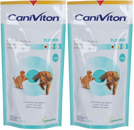 Produktbild von Vetoquinol Caniviton Plus Mini Leckerli für die Gelenk- und Hautpflege von kleinen Hunden