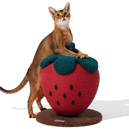 Vetreska Kratzbaum für Katzen im Erdbeerdesign mit Sisaltau und Ringpapier – Bild 1 von 1
