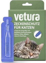 Vetura Spot-On Zeckenschutz für Katzen gegen Flöhe, Milben und Läuse 5 Stück – Bild 1 von 4
