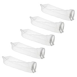 vhbw 5er Set Universal Filtersocken aus Nylon für Aquarien und Pools, 18 x 81 cm, 100 Mikrometer, Weiß – Bild 1 von 4