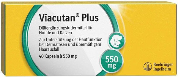 Viacutan Plus Kapseln für Hunde und Katzen mit Omega-Fettsäuren zur Unterstützung von Haut und Fell 2 x 40 Stück - 2 x 40 Stk. – Bild 1 von 2