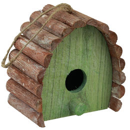 Viana Dekoratives Holz-Vogelhaus zum Hängen mit rundem Dach – Bild 1 von 3