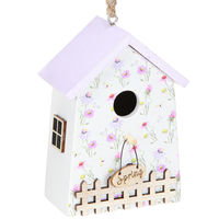 Produktbild von Viana Frühlingsdeko Vogelhaus Set in Flieder und Weiß 3 Stück H11cm
