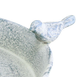 Viana Hängende Vogeltränke aus Metall in Herzform Weiß Blau Ø21,5cm – Bild 1 von 2