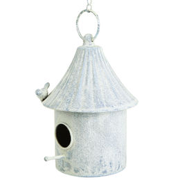 Viana Hängendes Metall-Vogelhaus Weiß Blau Ø15cm - 1 Stk. – Bild 1 von 8