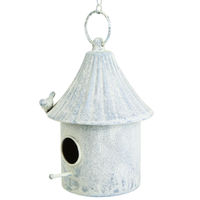 Produktbild von Viana Hängendes Metall-Vogelhaus Weiß Blau Ø15cm - 1 Stk.