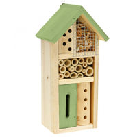 Produktbild von Viana Insektenhotel aus Holz in Grün als Nisthilfe für Bienen 26cm