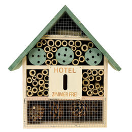 Viana Insektenhotel Bienenhotel aus Holz in Natur Grün 26,5x9x31cm – Bild 1 von 3