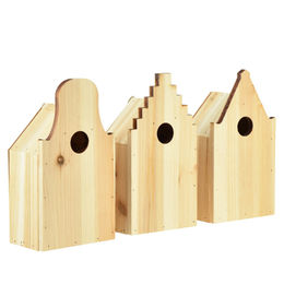 Viana Meisenkasten aus FSC-zertifiziertem Holz für Wildvögel 3er Set Braun – Bild 1 von 2