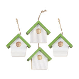 Viana Mini Vogelhaus Nistkasten Hängedeko Frühling Weiß-Grün 8er Set – Bild 1 von 1
