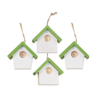 Produktbild von Viana Mini Vogelhaus Nistkasten Hängedeko Frühling Weiß-Grün 8er Set