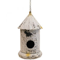Produktbild von Viana Vintage Metall Nistkasten Vogelhaus Creme-Weiß H36cm