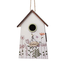 Viana Vogelhaus Nistkasten Hängedeko Frühling aus Holz Weiß Grün 19cm – Bild 1 von 2
