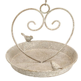 Produktbild von Viana Vogeltränke Herz aus Metall in Antik-Optik für den Garten Ø21,5cm