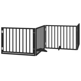vidaXL 10-teiliges faltbares Hundetor mit Tür aus Pappelholz Schwarz 800 cm – Bild 1 von 1