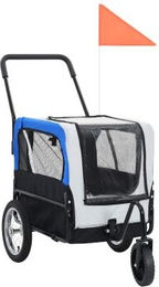 vidaXL 2-in-1 Fahrradanhänger und Buggy für Hunde aus wasserabweisendem Oxford-Gewebe grau – Bild 1 von 3