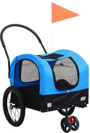 VidaXL 2-in-1 Fahrradanhänger und Jogger für Hunde in Blau aus Oxford-Gewebe – Bild 1 von 3