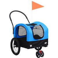 Produktbild von VidaXL 2-in-1 Fahrradanhänger und Jogger für Hunde in Blau aus Oxford-Gewebe