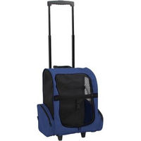 Produktbild von vidaXL 3-in-1 Haustier Trolley Faltbar Blau für Hunde und Katzen - 1 Stk.
