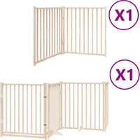 Produktbild von vidaXL 6-teiliges faltbares Hundetor aus Pappelholz mit Tür 480 cm