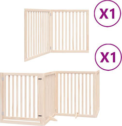 vidaXL 6-teiliges Hundetor aus Pappelholz faltbar mit Tür 480 cm – Bild 1 von 2