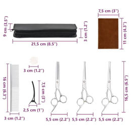 vidaXL 7-tlg. Hundescheren-Set aus Edelstahl in Silber – Bild 1 von 13
