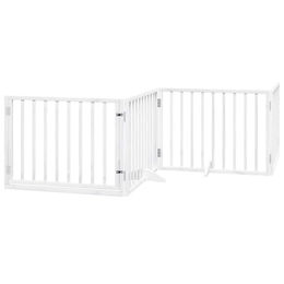 vidaXL 8-teiliges faltbares Hundetor mit Tür aus Pappelholz Weiß 640 cm – Bild 1 von 1