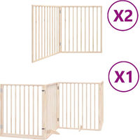 Produktbild von vidaXL 8-tlg. Hundetor aus Pappelholz faltbar mit Tür 640 cm Natur/Braun