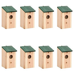 vidaXL 8er Set Vogelhaus aus Holz als Nisthaus und Futterhaus für Vögel – Bild 1 von 7