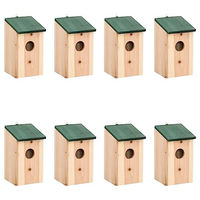 Produktbild von vidaXL 8er Set Vogelhaus aus Holz als Nisthaus und Futterhaus für Vögel