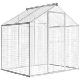 vidaXL Aluminium Vogelvoliere für Papageien in Silber 178x122x194cm – Bild 1 von 9