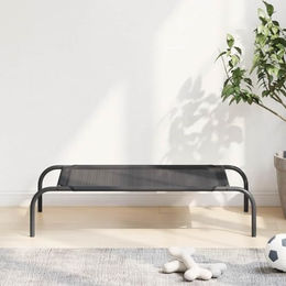 vidaXL Erhöhte Hundeliege und Katzenbett aus Textilene Schwarz Größe S – Bild 1 von 4