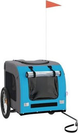 VidaXL Fahrradanhänger für Hunde Blau Grau aus wasserabweisendem Oxford-Gewebe – Bild 1 von 8