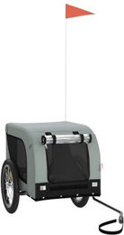 vidaXL Fahrradanhänger für Hunde Grau Schwarz aus wasserabweisendem Oxford-Gewebe für große Rassen bis 45kg – Bild 1 von 6