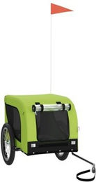 VidaXL Fahrradanhänger für Hunde Grün Schwarz aus wasserabweisendem Oxford-Gewebe mit Reflektoren und Flagge 124 x 65 x 66 cm – Bild 1 von 5