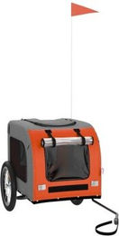 vidaXL Fahrradanhänger für Hunde in Orange Grau aus wasserabweisendem Oxford-Gewebe für große Rassen bis 45kg – Bild 1 von 6