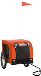 vidaXL Fahrradanhänger für Hunde mit Reflektoren und Flagge, Orange Schwarz, für große Rassen, wasserabweisendes Oxford-Gewebe, 124 x 65 x 66 cm – Bild 1 von 5