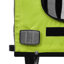 VidaXL Fahrradanhänger für Hunde mit Reflektoren und Flagge, wasserabweisendes Oxford-Gewebe, Grün Grau, bis 45kg Belastbarkeit – Bild 1 von 4