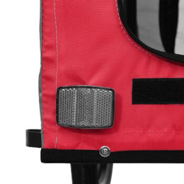 VidaXL Fahrradanhänger für Hunde Rot Grau aus wasserabweisendem Oxford-Gewebe mit Reflektoren und Flagge bis 45kg Belastbarkeit – Bild 1 von 4