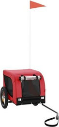 VidaXL Fahrradanhänger für Hunde Rot Schwarz aus wasserabweisendem Oxford-Gewebe mit Reflektoren und Flagge 124 x 53 x 53 cm – Bild 1 von 7
